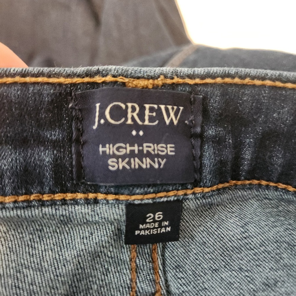 J.Crew‎ High Rise Skinny Dark Wash Jeans Size 26 - Picture 2 of 8